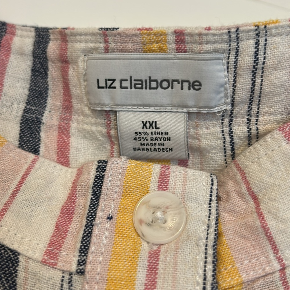 Women’s NWT Liz Claiborne Striped Button Down Tank Top Size XXL - Picture 4 of 8